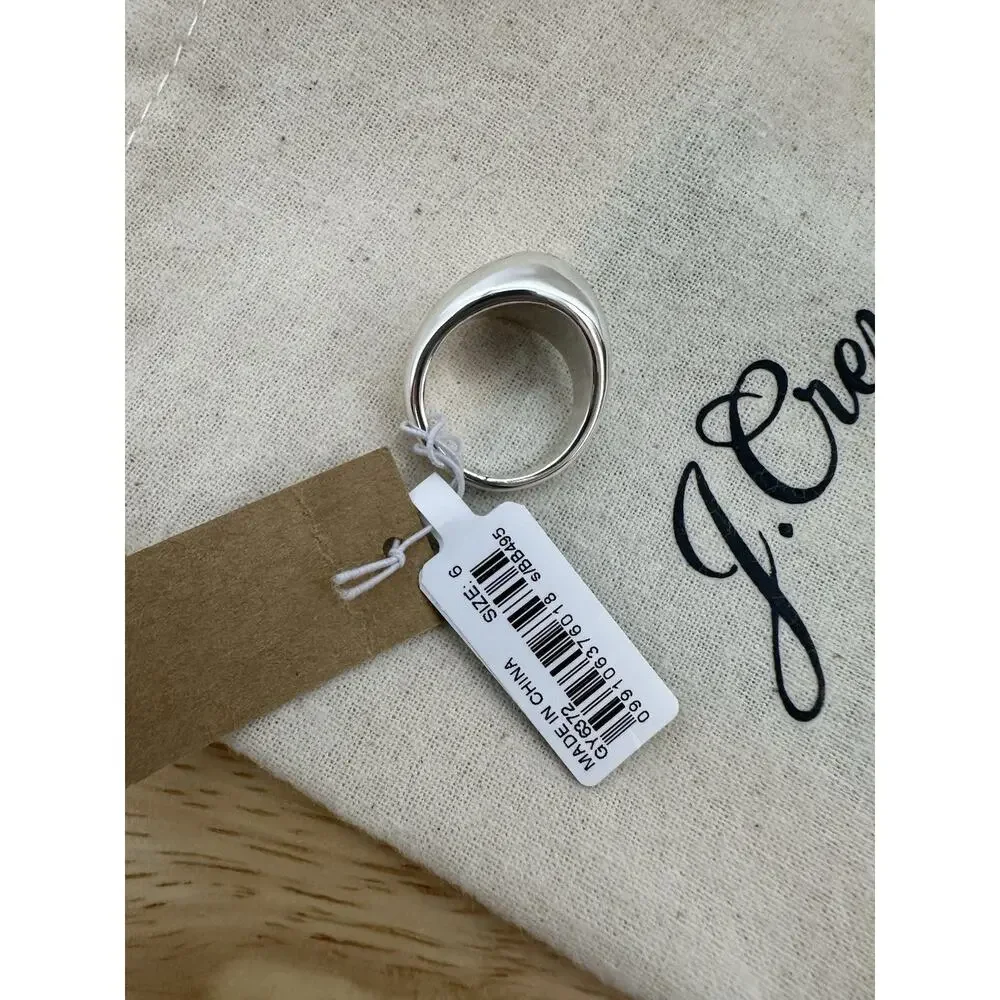 NWT‎ J Crew Silver Sculpted Orb Mirror Ring Silver Size 6 BB495